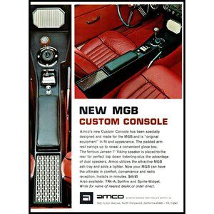 1966 Amco Auto Accessories MGB Console Interior Vintage Print Ad Wall Art Photo